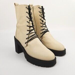 Free People Dylan Leather Lace Up Chunky Platform Combat Boots 90s Grunge Boho